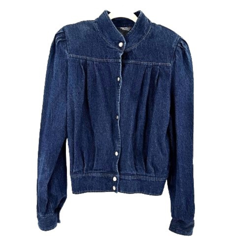 Vintage Panhandle Slim Western Jean Jacket Women's Large Pleated Puff Sleeve USA - Picture 6 of 8